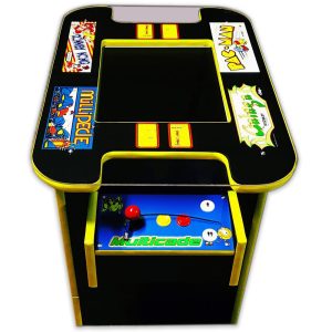 60-in-1 classic cocktail arcade machine with games like Donkey Kong, Galaga, Pacman, and Dig Dug