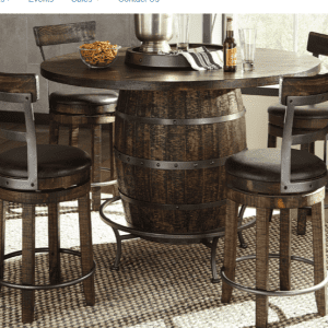 Wine Barrel Base Pub Table