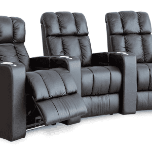 black leather Palliser Ovation theater seats