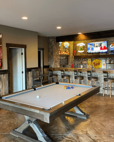 pool table in bar area
